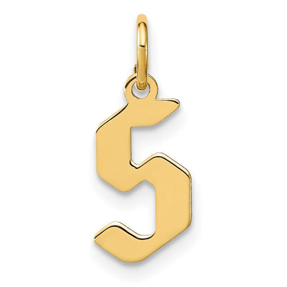 14k Yellow Gold Letter S Initial Pendant