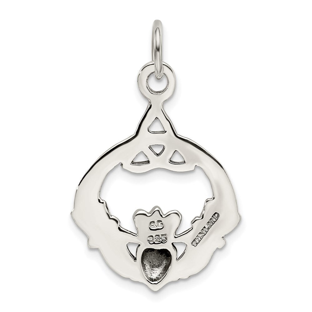 Sterling Silver Antiqued Claddagh Pendant Holiday Gift for Women
