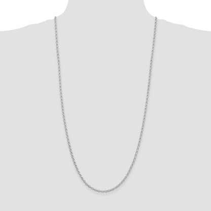 Sterling Silver 2.75mm Oval Fancy Rolo Chain