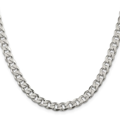 Sterling Silver 7mm Curb Chain Necklace