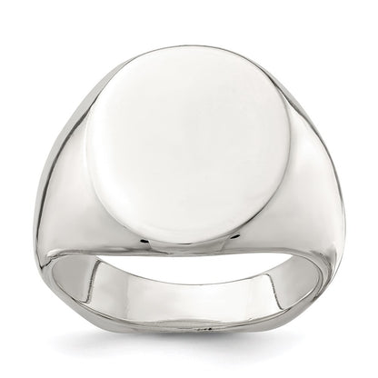 Sterling Silver 18x14mm Open Back Signet Ring Size 11
