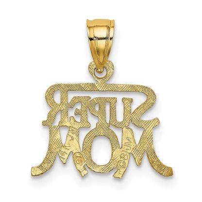 14k Yellow Gold SUPER MOM Charm
