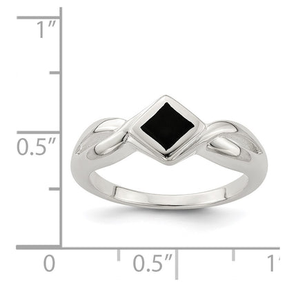 Sterling Silver Onyx Ring Size 8