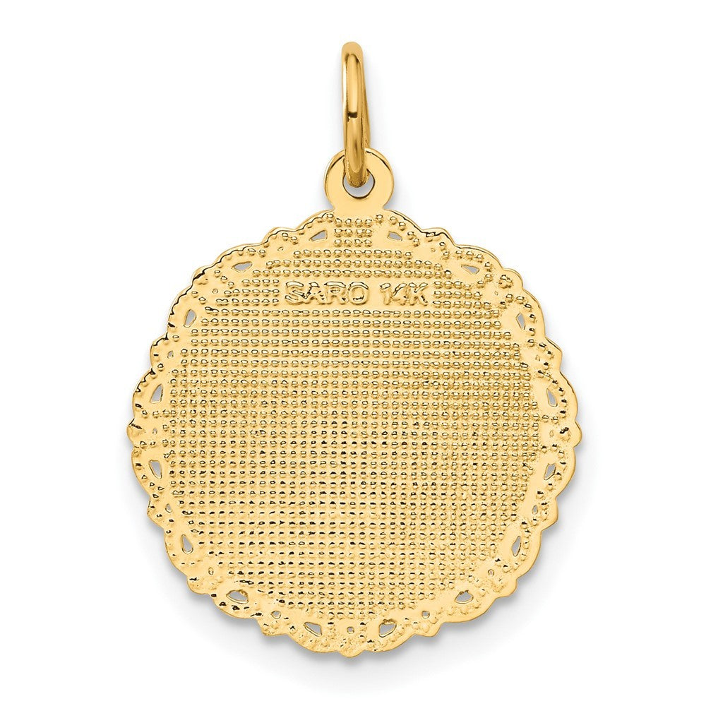 14k Yellow Gold RN Registered Nurse Disc Charm Pendant