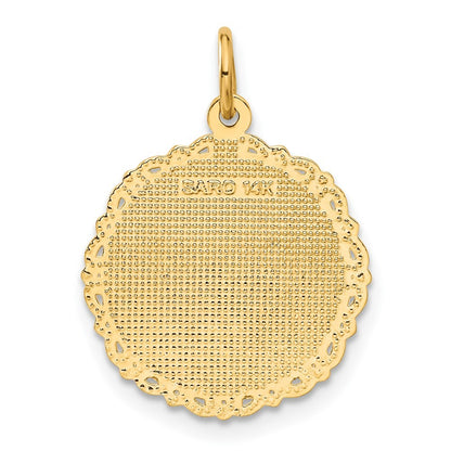 14k Yellow Gold RN Registered Nurse Disc Charm Pendant