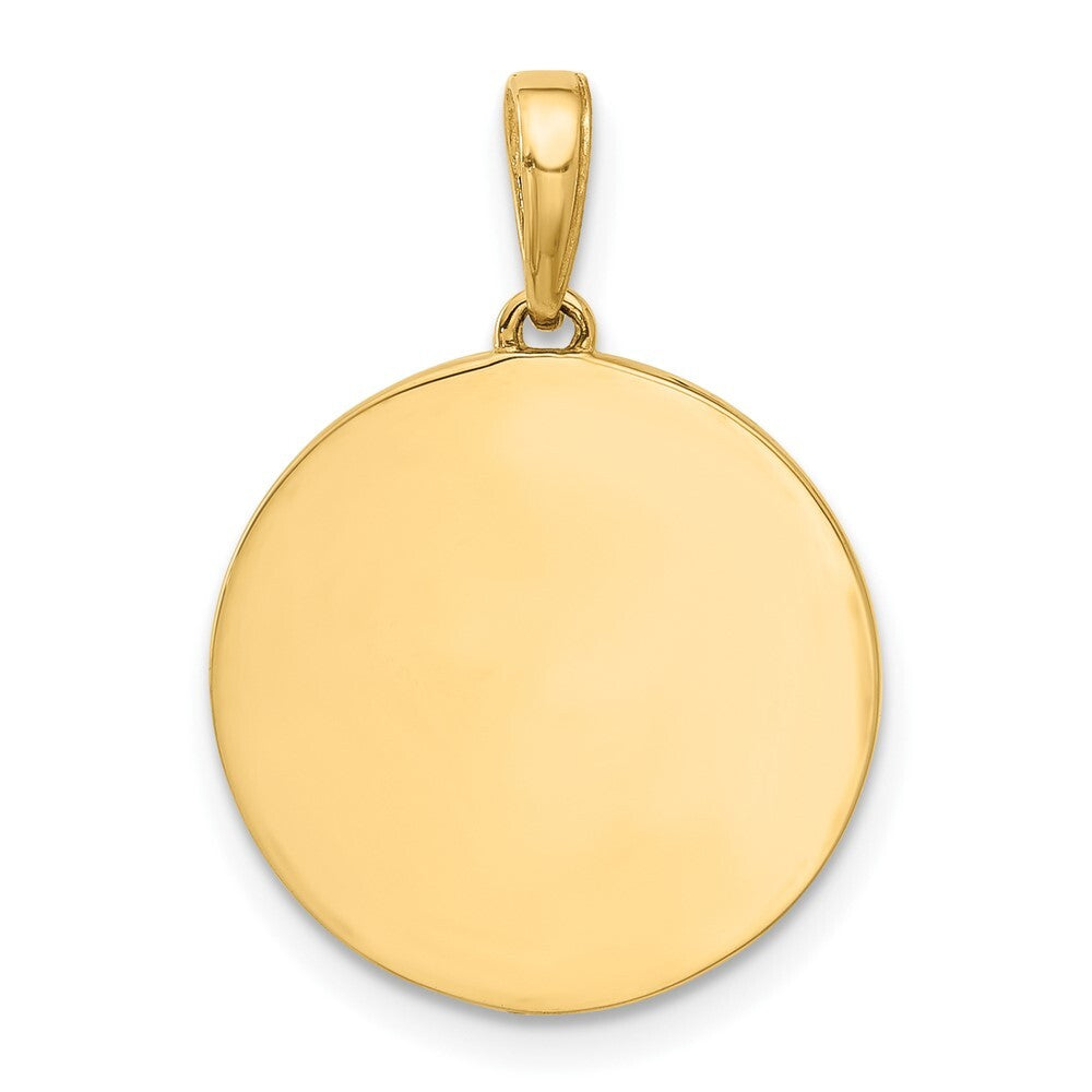 14k Yellow Gold and White Rhodium Diamond-Cut It's A Boy Pendant for Women