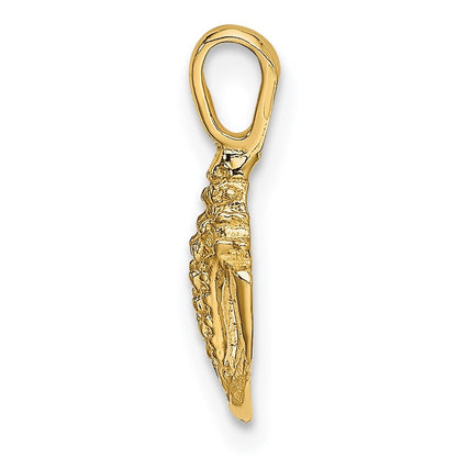 14k Yellow Gold Mini Conch Shell Charm