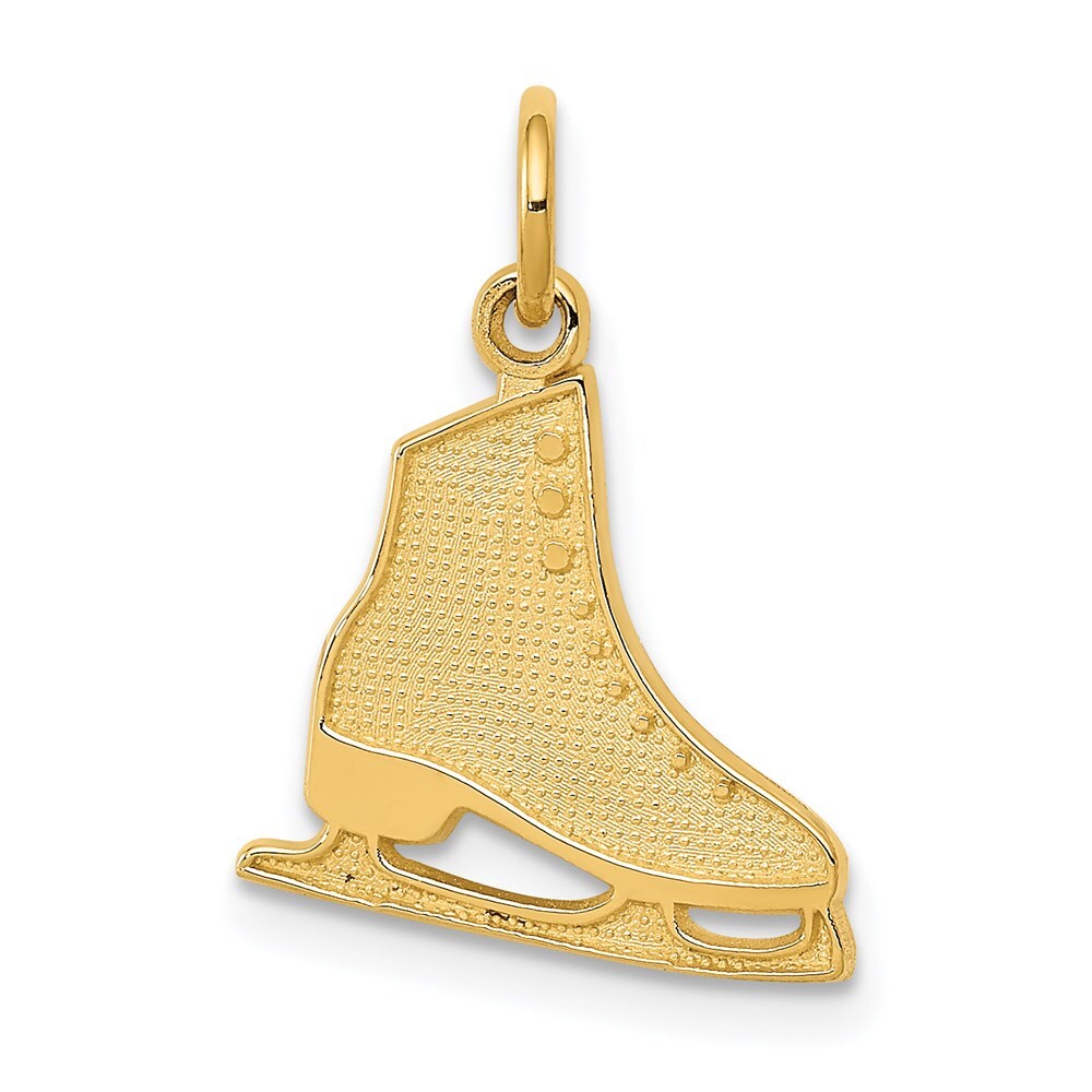 14k Yellow Gold Figure Skate Pendant for Women