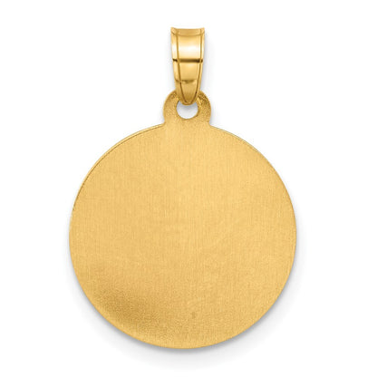 14k Yellow Gold Hollow St. Christopher Medal Pendant for Women