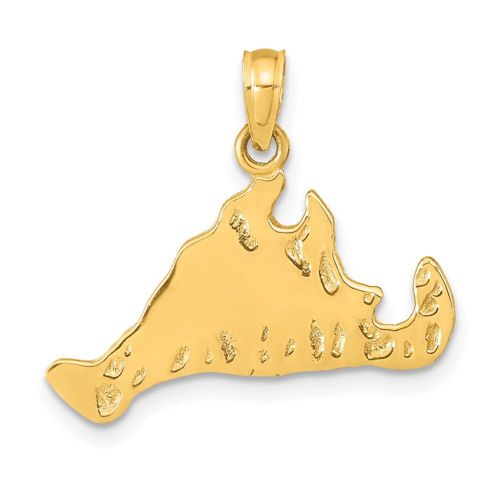 14k Yellow Gold Martha's Vineyard Island Pendant for Women