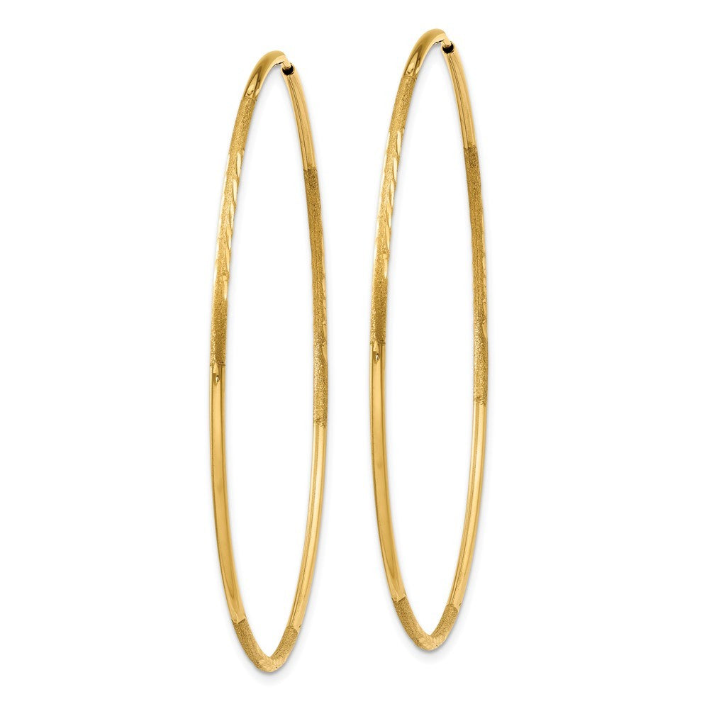14k Yellow Gold 1.25mm Diamond-cut Endless Hoop Earring
