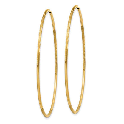 14k Yellow Gold 1.25mm Diamond-cut Endless Hoop Earring