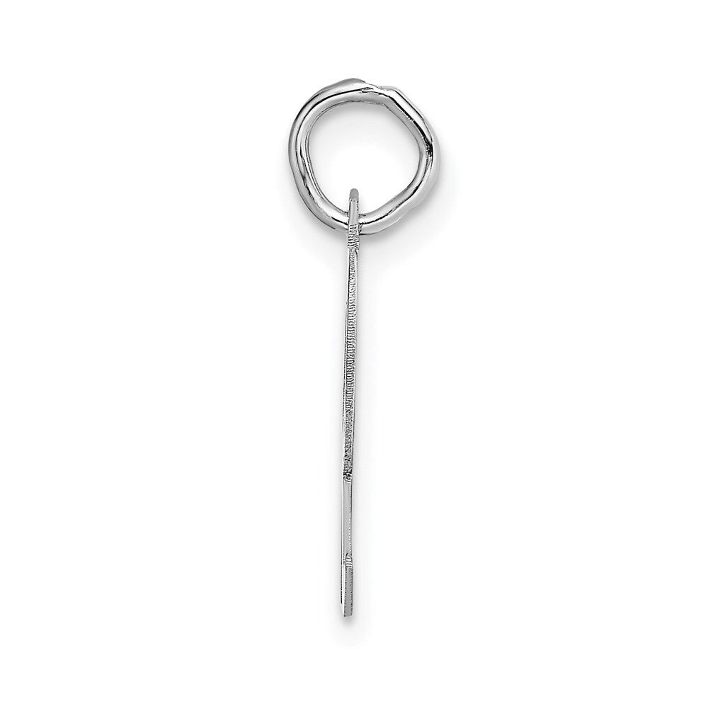 14k White Gold Medium Script Letter R Initial Charm Pendant for Women