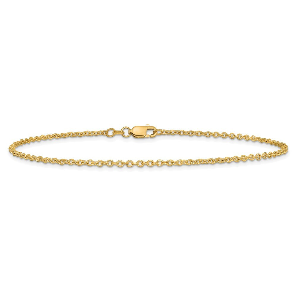 14k Yellow Gold 10 inch 1.8mm Forzantine Cable with Lobster Clasp Anklet