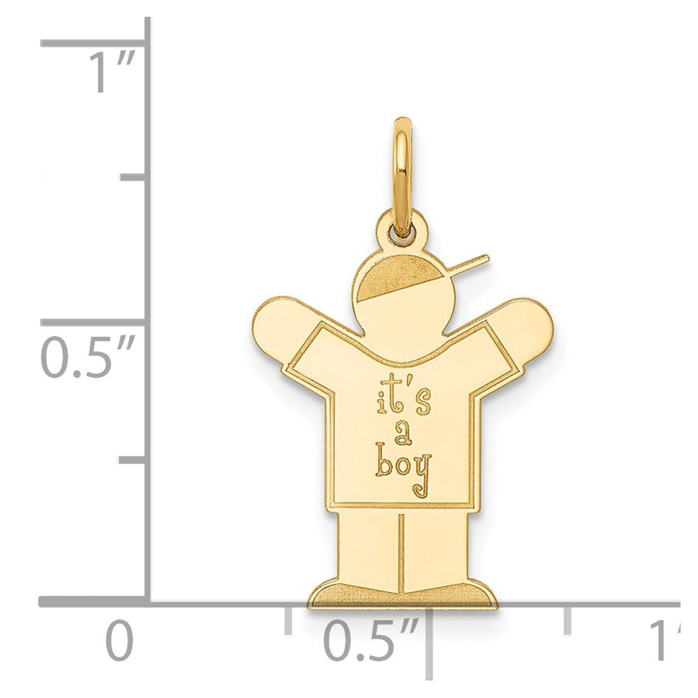 14k Yellow Gold Kid Charm Pendant for Women