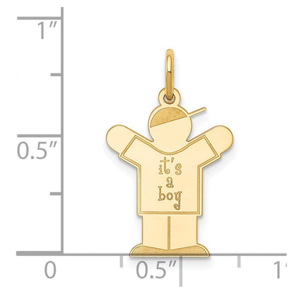14k Yellow Gold Kid Charm Pendant for Women
