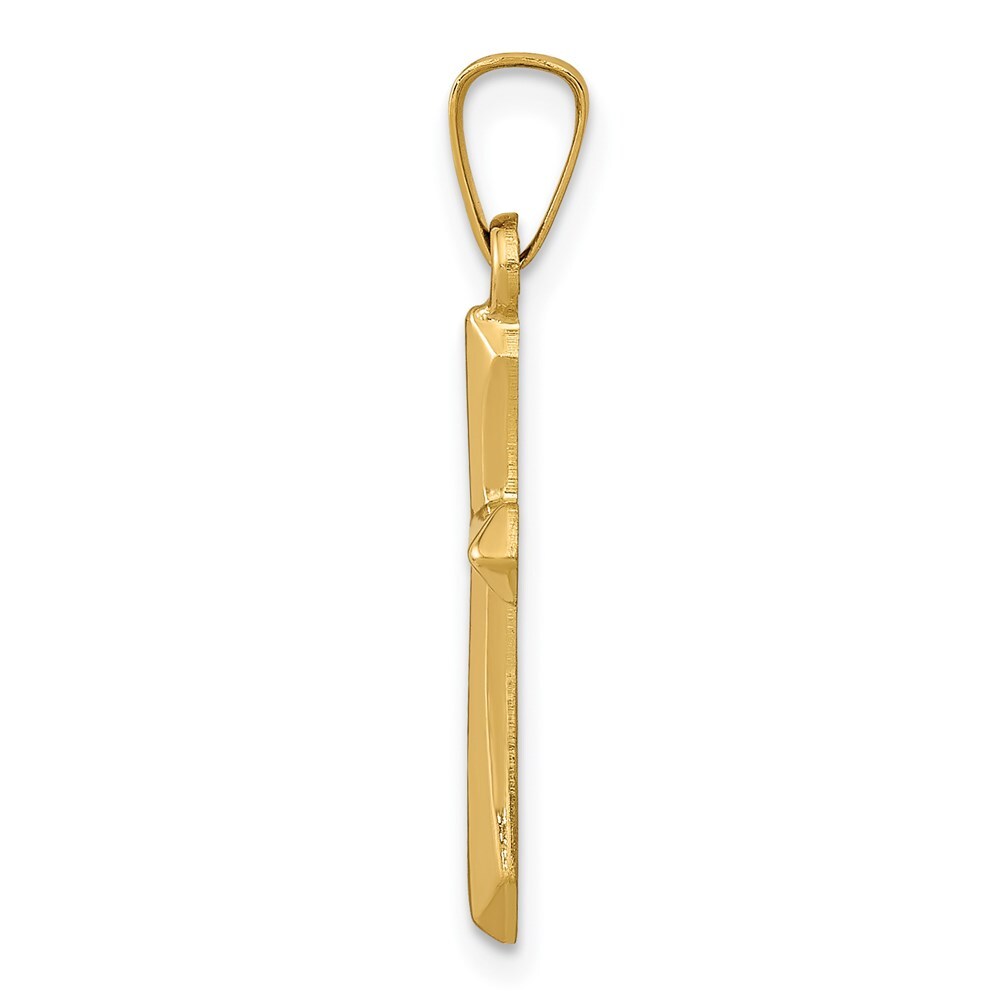 14k Yellow Gold Polished Cross Pendant for Women
