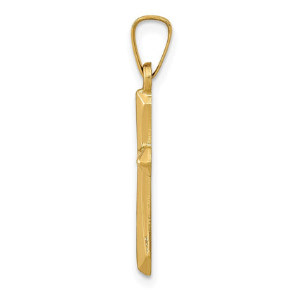 14k Yellow Gold Polished Cross Pendant for Women