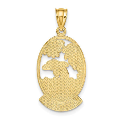 14k Yellow Gold ST. MARTIN Dolphin Sunset Charm