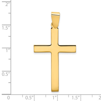 14k Yellow Gold Polished Cross Pendant