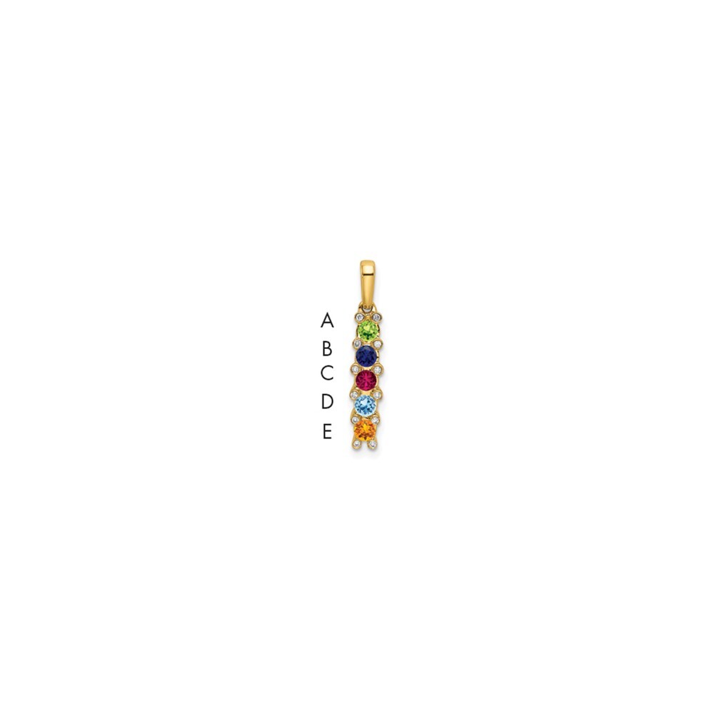 14k Yellow Gold Family Jewelry Diamond Semi-Set Pendant for Women