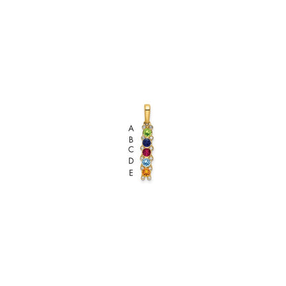 14k Yellow Gold Family Jewelry Diamond Semi-Set Pendant for Women