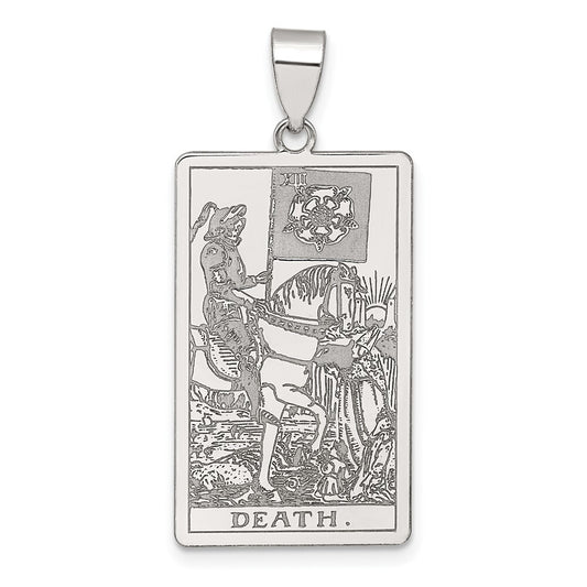 Sterling Silver Death Tarot Card Pendant