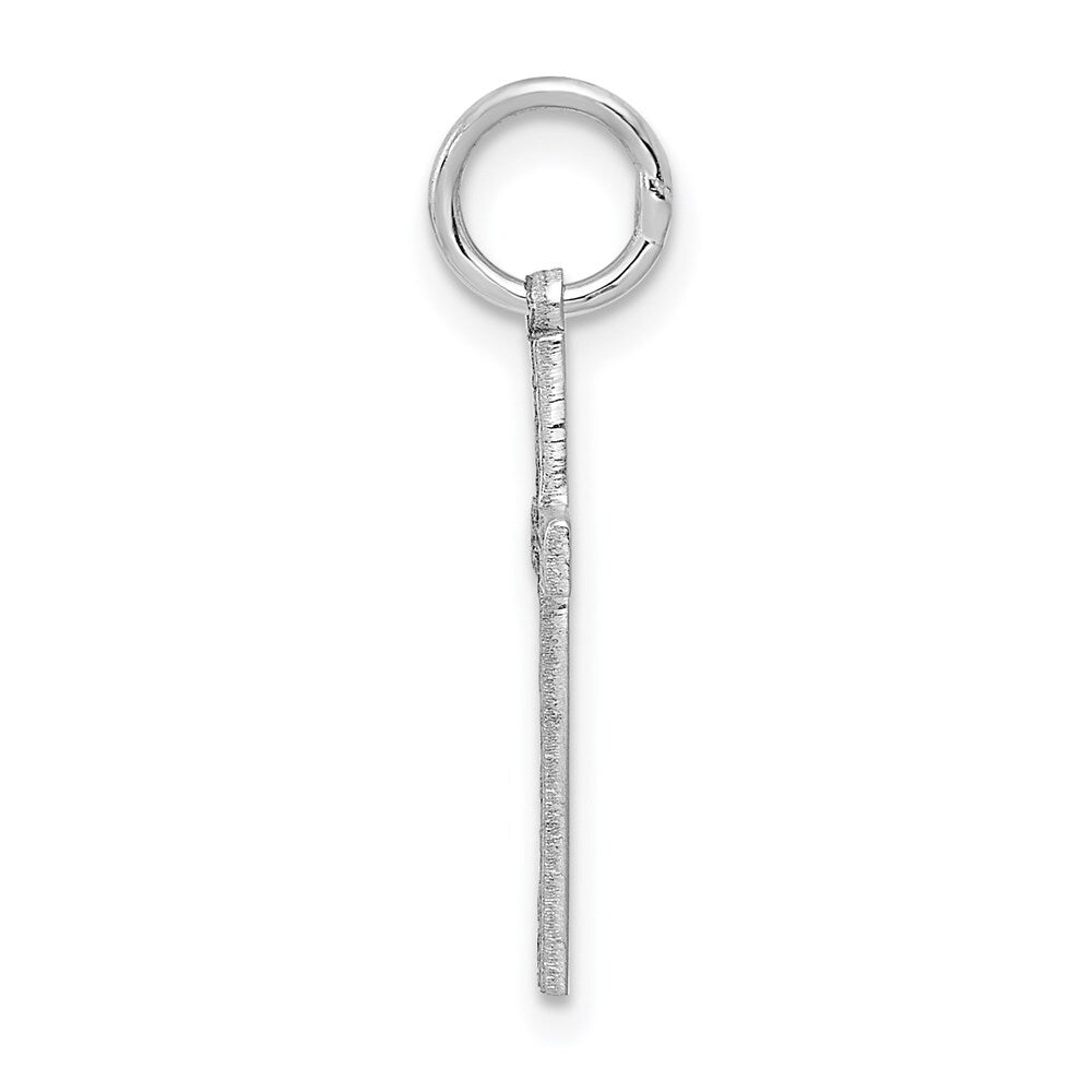 14k White Gold Laser Designed Cross Charm Pendant for Women