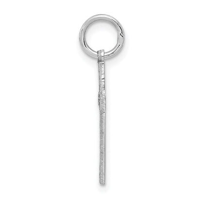 14k White Gold Laser Designed Cross Charm Pendant for Women