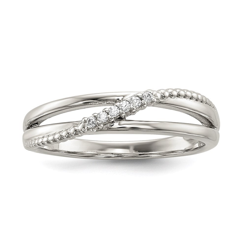 Sterling Silver Cubic Zirconia Ring Size 7