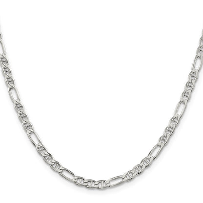 Sterling Silver 3.75mm Figaro Anchor Chain Necklace