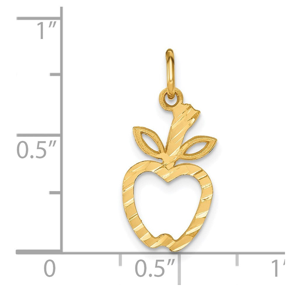 14k Yellow Gold Apple Charm Pendant for Women