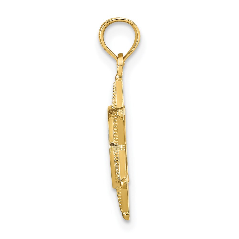 14k Yellow Gold DEPUTY SHERIFF Badge with Bear Pendant for Women