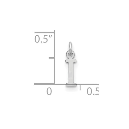 14k White Gold Cutout Letter I Initial Pendant