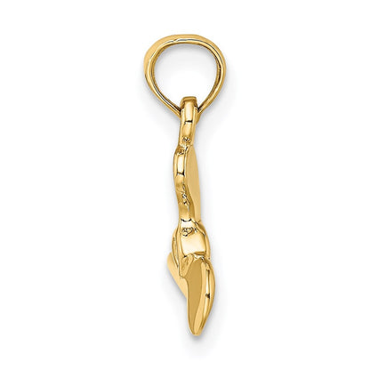 14k Yellow Gold 3-D Polished Mini Three Blade Propeller Charm