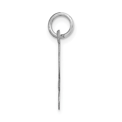 14k White Gold Medium Script Letter L Initial Charm Pendant for Women
