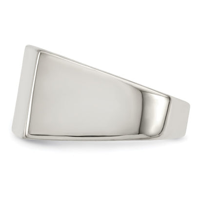Sterling Silver 11x15mm Closed Back Signet Ring Size 10