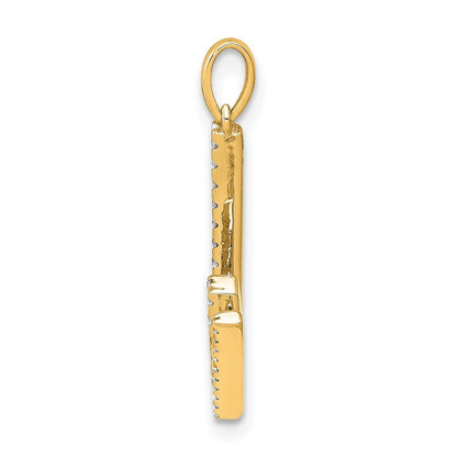 14k Yellow Gold Diamond Letter W Initial Pendant