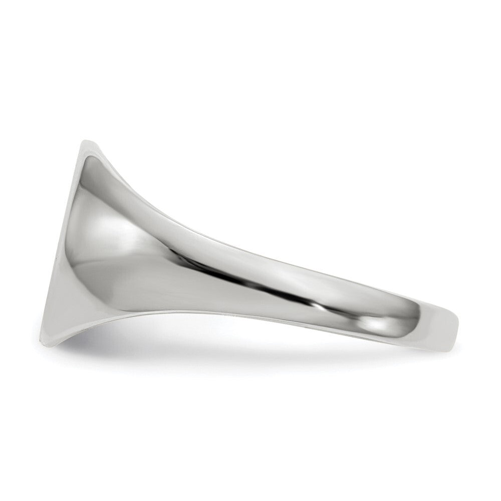 14k White Gold 9.0x9.5mm Closed Back Signet Ring