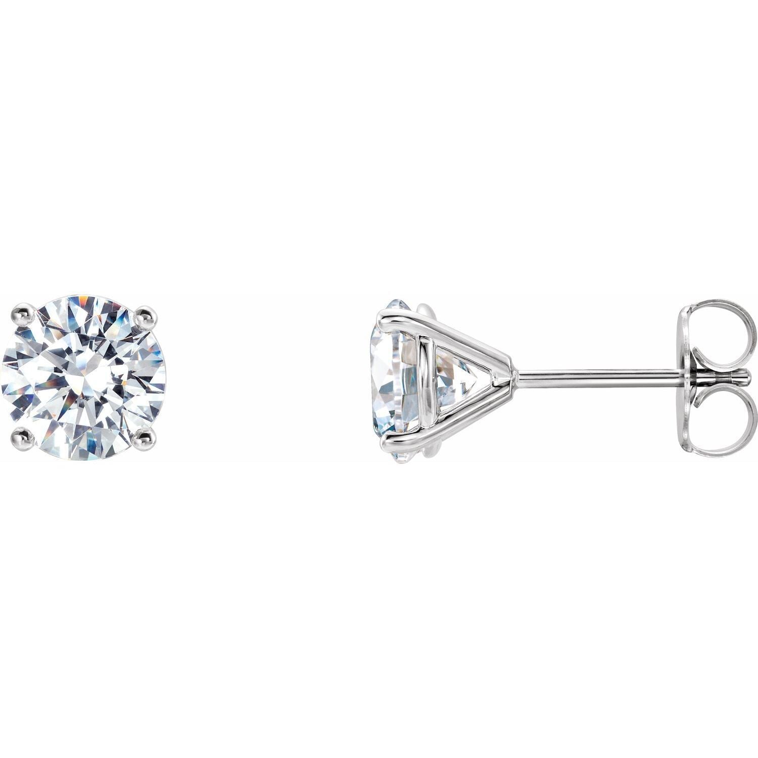 Gift for Mothers 14k White Gold 2 CTW Lab-Grown Diamond 4-Prong Stud Earrings