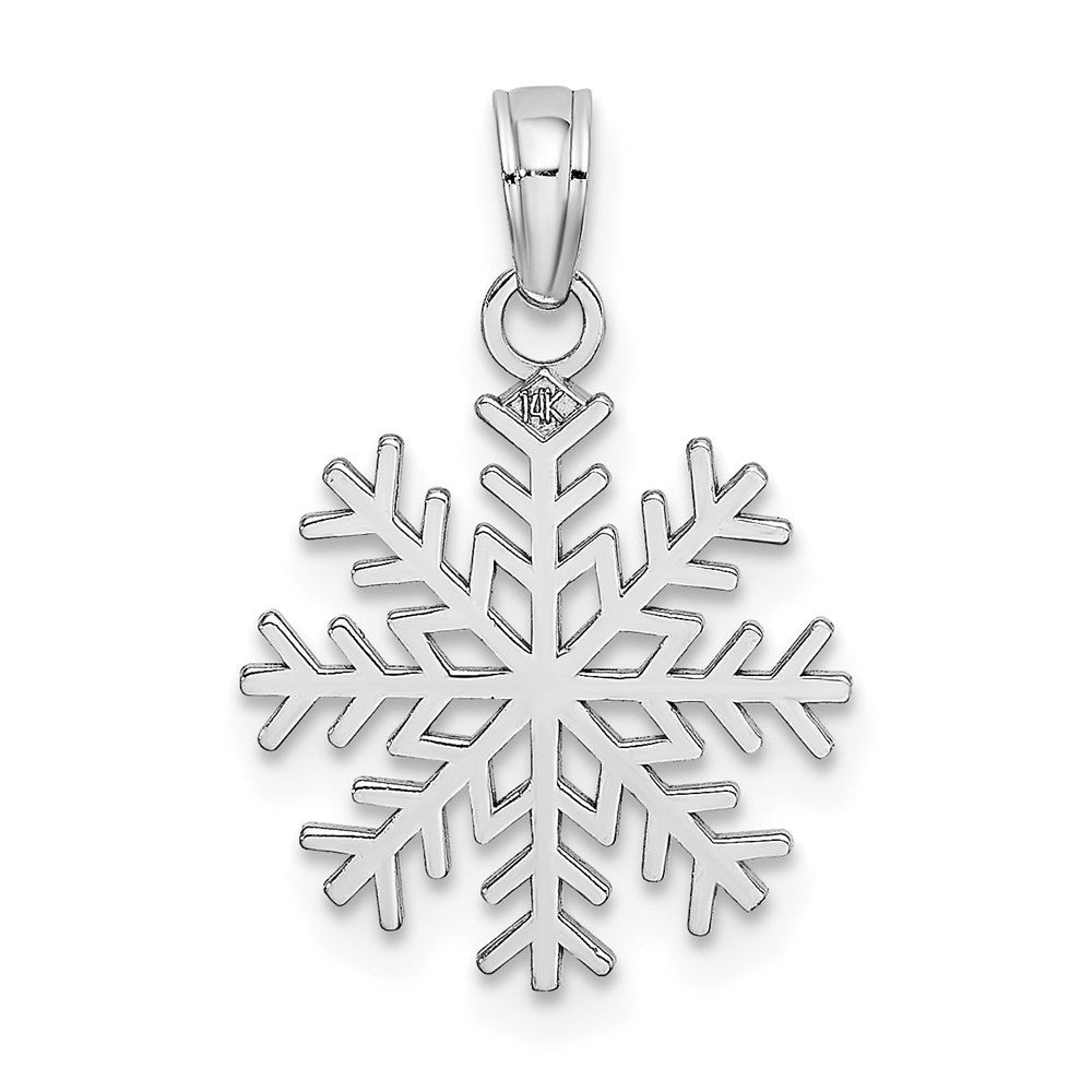 14k White Gold Snowflake Pendant