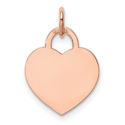 14k Rose Gold Medium Engraveable Heart Charm Pendant for Women
