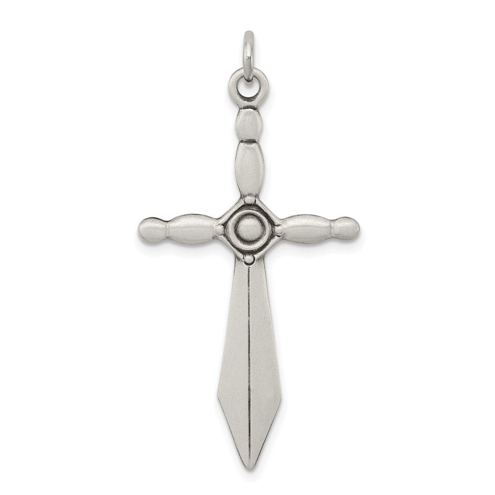 Sterling Silver Sword Cross Pendant Holiday Gift for Women