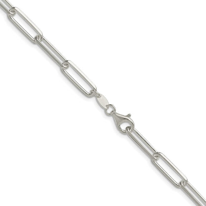Sterling Silver 5.5mm Diamond-Cut Paperclip Chain Necklace