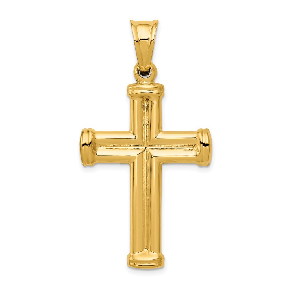 14k Yellow Gold Hollow Cross Pendant