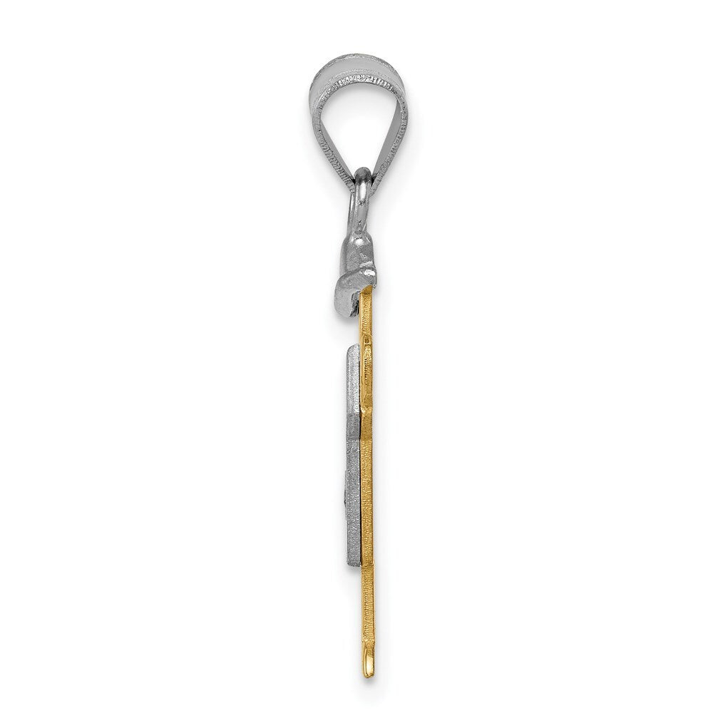 14k Two-tone Gold AA Diamond Kid Pendant for Women