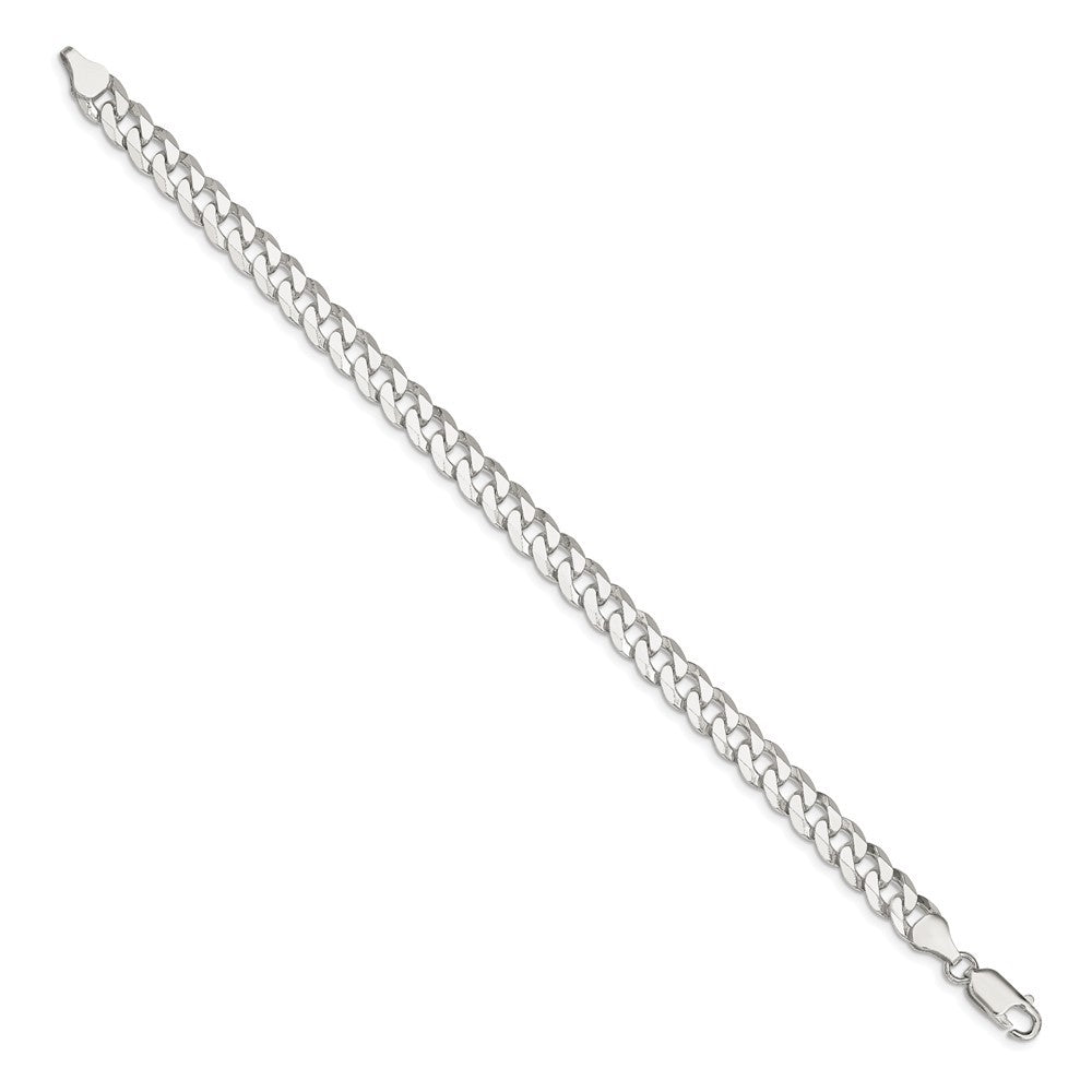 Sterling Silver 7mm Beveled Curb Chain Bracelet