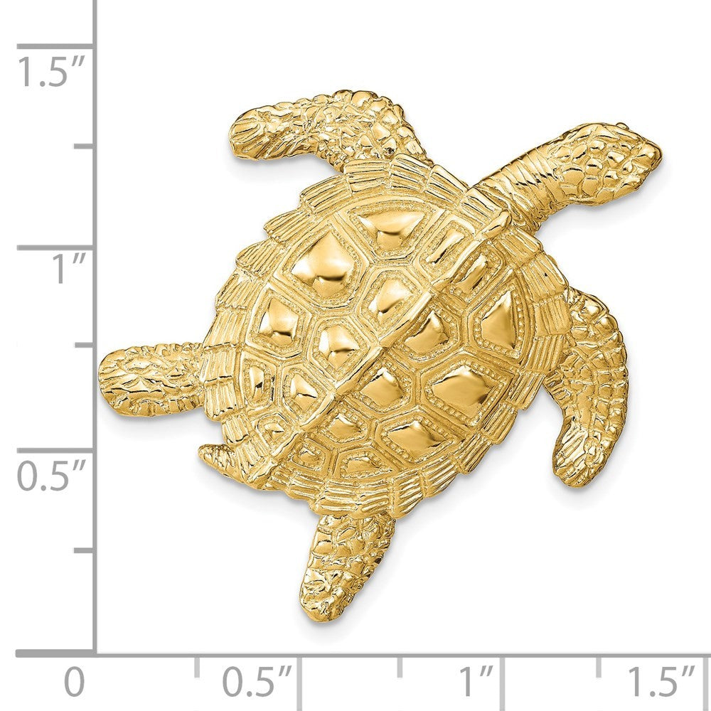 14k Yellow Gold Sea Turtle Slide