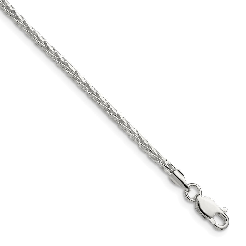 Sterling Silver 2.5mm Diamond-cut Square Spiga Chain Necklace