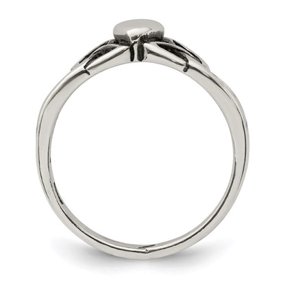 Sterling Silver Antiqued Claddagh Ring Size 6